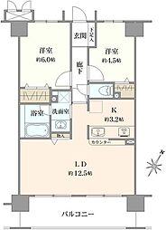フェイム芝浦インターウェーブ 2LDKの間取図画像