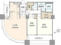 東京ツインパークスライトウイング 2SLDKの間取図画像