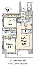 ザ・サンメゾン広尾エルド 1SLDKの間取図画像