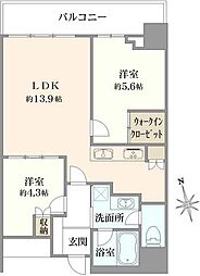 フェイバリッチタワー品川 2LDKの間取図画像