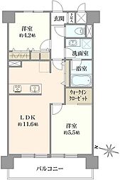 ダイアパレス柴又 2LDKの間取図画像