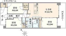 オーベルグランディオベイ・フロント 3LDKの間取図画像