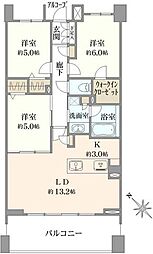 アクエアリバージュ東京 3LDKの間取図画像