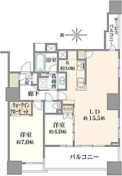 クレヴィア住吉扇橋 2LDKの間取図画像