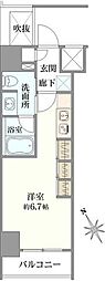 リビオレゾン新虎通り ワンルームの間取図画像