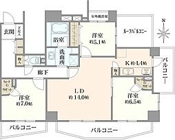 ライオンズシティ東陽町親水公園 3LDKの間取り