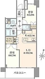 パークホームズ目白ザフォレスト 2LDKの間取図画像