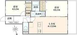 ライオンズプラザ錦糸町 2LDKの間取図画像