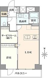 ラヴィリオ錦糸町ベルグレード 1SLDKの間取図画像