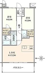 アデニウム墨田本所 2LDKの間取図画像