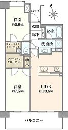 レーベンハイム池袋本町ルクサージュ 2LDKの間取図画像