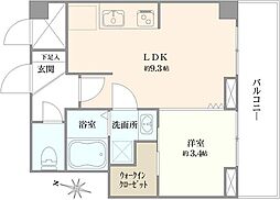 エスカイア北小岩第二 1LDKの間取図画像