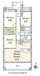 マークス亀戸 3LDKの間取図画像