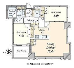 シティタワーズ豊洲ザ・シンボル 2LDKの間取図画像