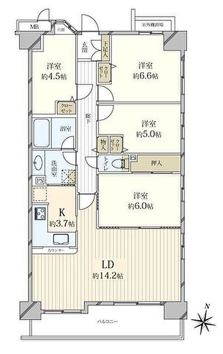 4LDK 間取り