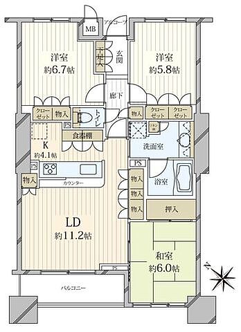 間取り 東京アインスリバーサイドタワー 19階/-