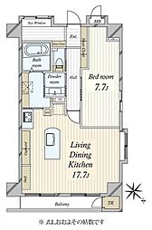 セザール大森山王 1LDKの間取図画像