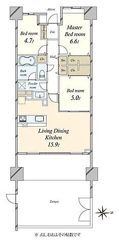 間取り パークスクエア南品川 2階/-