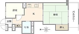 千歳船橋ビューグリーン 2DKの間取図画像