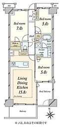 プラウド弦巻 3LDKの間取図画像