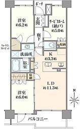 プラウド杉並高井戸 2SLDKの間取図画像