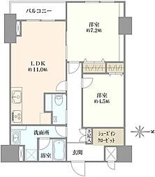 ヴェルティ中野 2LDKの間取図画像
