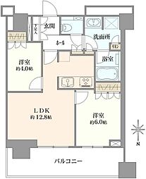 パークシティ中野ザタワーブリーズ 2LDKの間取図画像