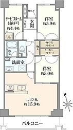 カルム赤羽 2SLDKの間取図画像