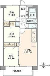 中銀城北パークマンシオン 2SLDKの間取り