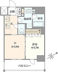 日神デュオステージ板橋駅前 1DKの間取図画像