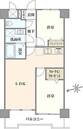 セザールお花茶屋C棟 2LDKの間取図画像