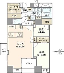 三田ガーデンヒルズウエストヒル 2LDKの間取図画像