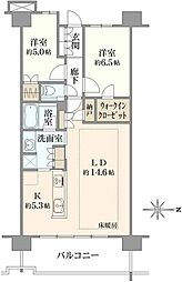 プラウドシティ吉祥寺 2LDKの間取図画像