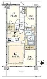 オハナ中浦和 3SLDKの間取図画像