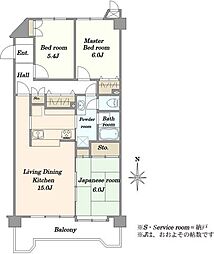 エクセルコート浦和 3LDKの間取図画像
