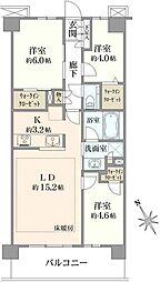 エクセレントシティ船橋東中山 3LDKの間取図画像