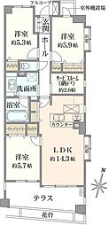 ヒルズ金町 3SLDKの間取図画像