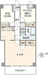 ライオンズマンション船橋第6 1SLDKの間取図画像