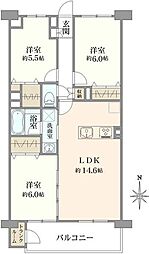 新松戸ハイツ 3LDKの間取図画像