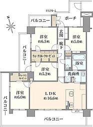 シャリエ久米川アクアマークス 4LDKの間取図画像