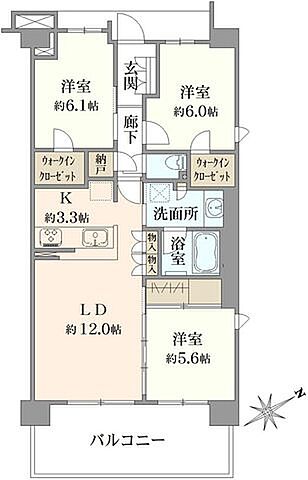 間取り オハナ昭島中神 6階/-