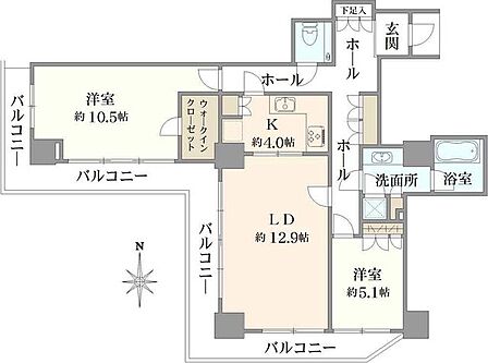 2LDK 間取り