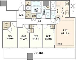 パークタワー晴海 4LDKの間取り