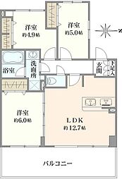 ナイスヒルズコート三ッ沢片倉 3LDKの間取図画像