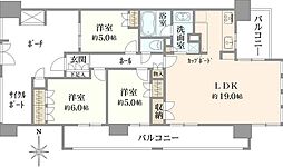 アクアリーナ川崎・ロッソタワー 3LDKの間取図画像