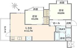 グレイス武蔵小杉 2LDKの間取図画像