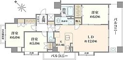 プラウド相模大野 3LDKの間取図画像