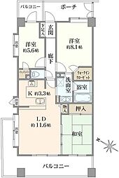 ライオンズマンション湘南緑が浜 3LDKの間取図画像