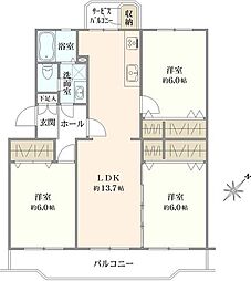 パイロットハウス磯子台4号 3LDKの間取図画像