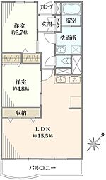 新日本サンライズ行徳 2LDKの間取図画像